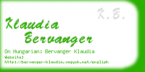 klaudia bervanger business card